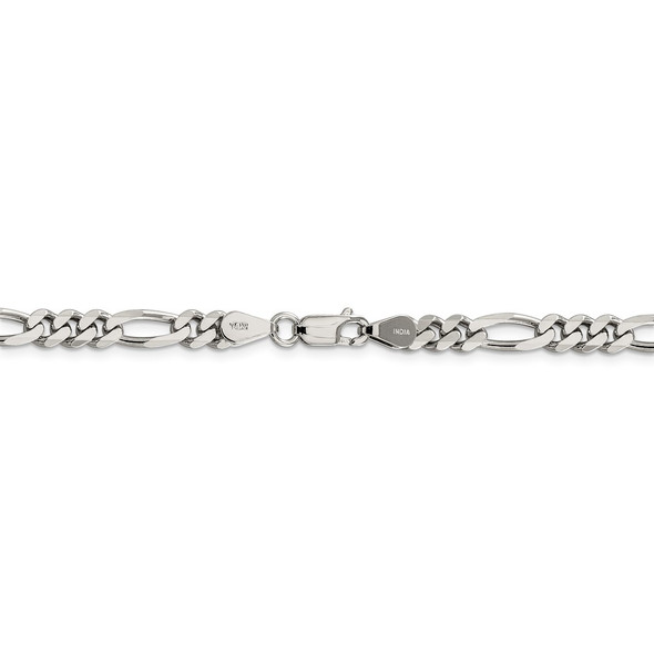 28" Rhodium-plated Sterling Silver 5.25mm Figaro Chain Necklace