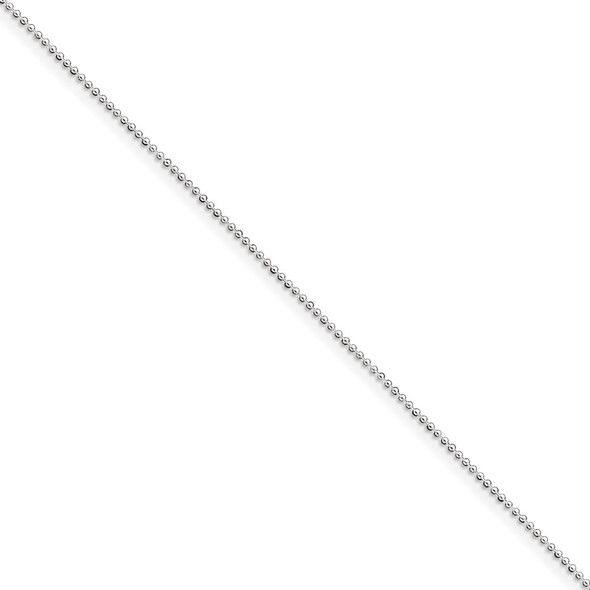 10" Sterling Silver 1mm Beaded Chain Anklet