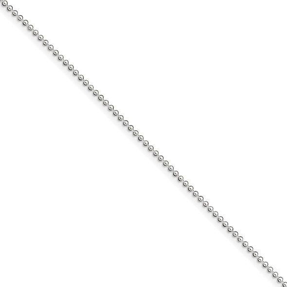 10" Sterling Silver 1.5mm Beaded Chain Anklet