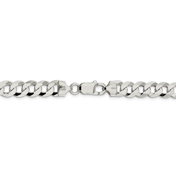 30" Sterling Silver 8.5mm Flat Curb Chain Necklace