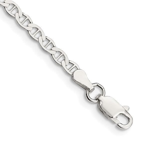 10" Sterling Silver 3.1mm Flat Anchor Chain Anklet