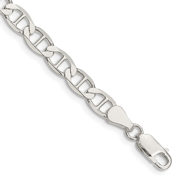 8" Sterling Silver 5.7mm Flat Anchor Chain Bracelet