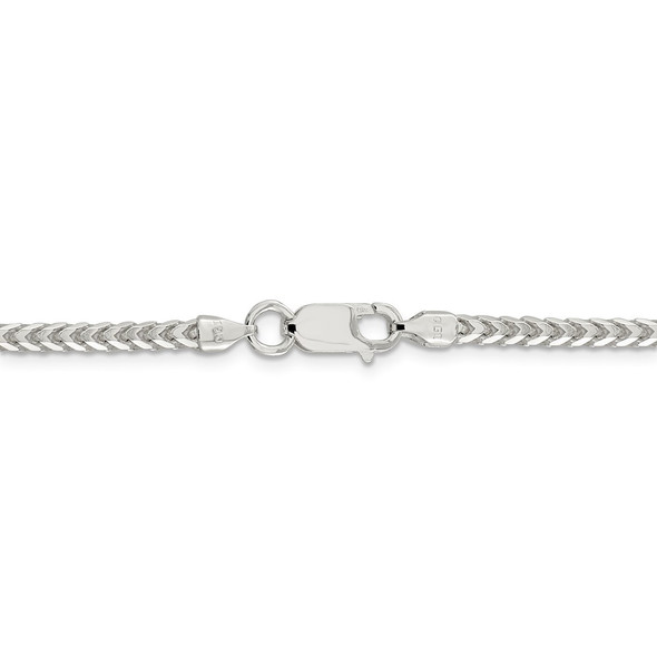 30" Sterling Silver 3.4mm Diamond-cut Square Franco Chain Necklace