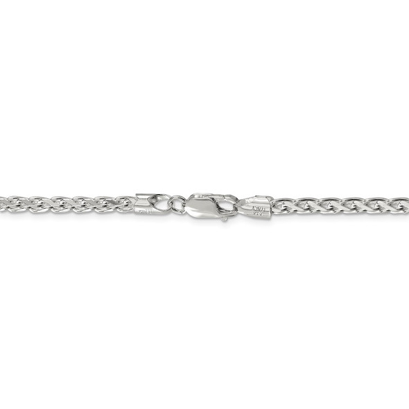 22" Sterling Silver 3.5mm Diamond-cut Round Spiga Chain Necklace