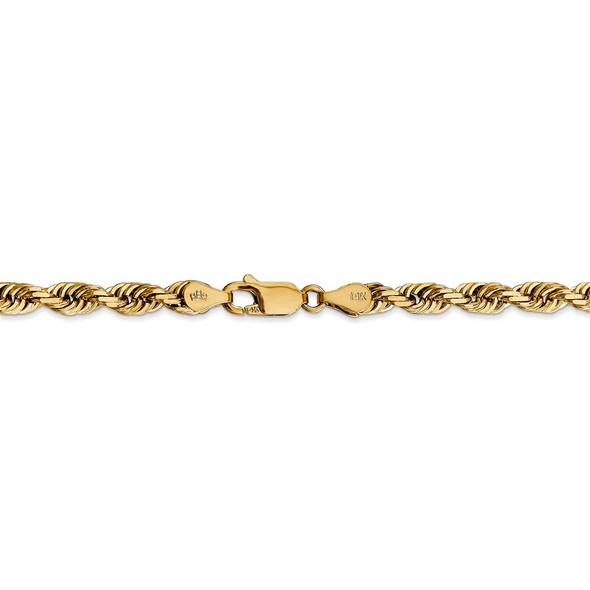 22" 14k Yellow Gold 4.5mm Diamond-cut Quadruple Rope Chain Necklace