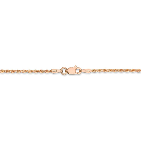 30" 14k Rose Gold 1.50mm Diamond-cut Rope with Lobster Clasp Chain Necklace