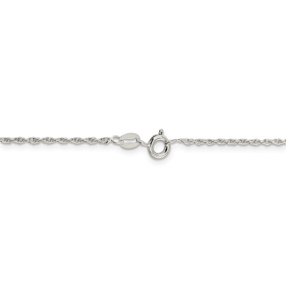 16" Rhodium-plated Sterling Silver 1.6mm Loose Rope Chain Necklace