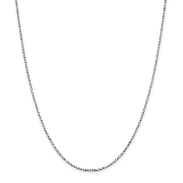 30" Rhodium-plated Sterling Silver 1.4mm Box Chain Necklace