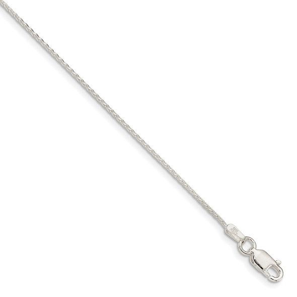 20" Sterling Silver .95mm Diamond-cut Round Spiga Chain Necklace