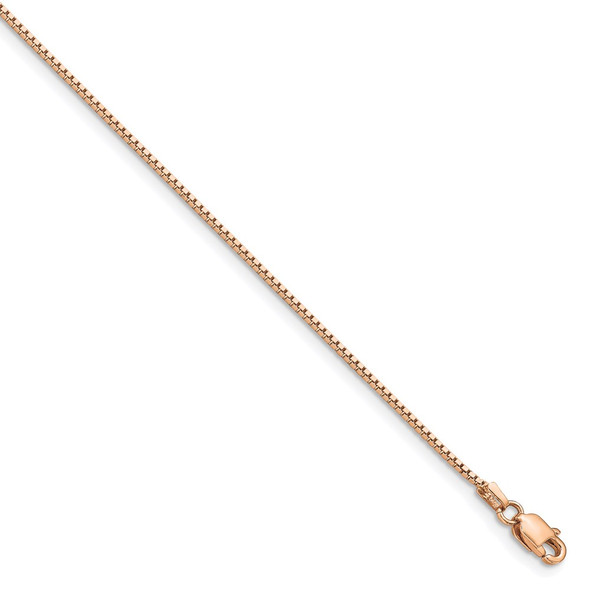 8" 14k Rose Gold .95mm Box Chain Bracelet