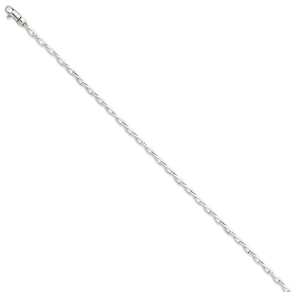 8.25" 14K White Gold 2.75mm Hand-polished Fancy Link Bracelet