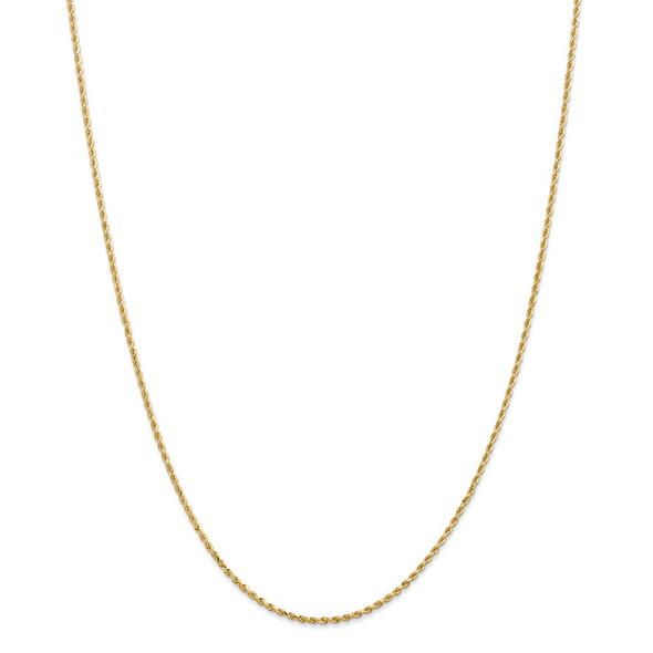 36" 14k Yellow Gold 1.50mm Diamond-cut Rope with Lobster Clasp Chain Necklace