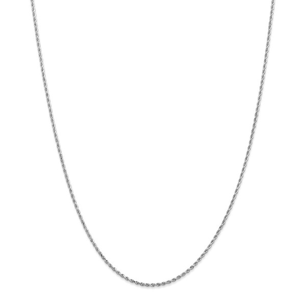 26" 14k White Gold 1.5mm Diamond-cut Rope with Lobster Clasp Chain Necklace