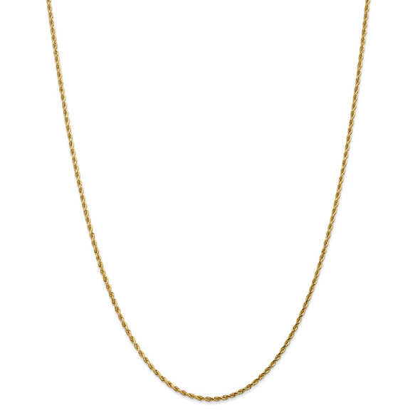36" 14k Yellow Gold 1.75mm Diamond-cut Rope with Lobster Clasp Chain Necklace