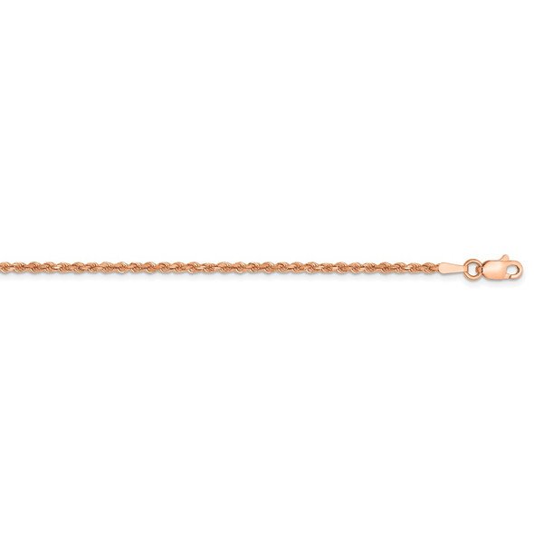 16" 14k Rose Gold 1.75mm Diamond-cut Rope with Lobster Clasp Chain Necklace