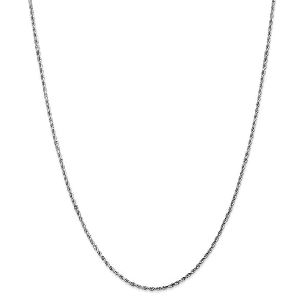 26" 14k White Gold 1.75mm Diamond-cut Rope with Lobster Clasp Chain Necklace