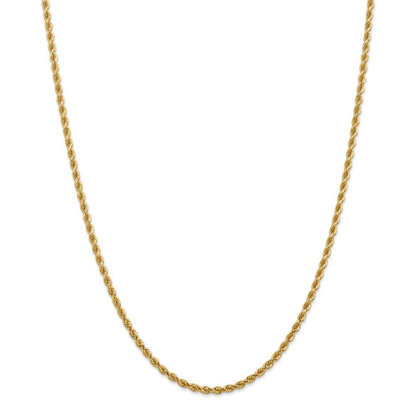 26" 14k Yellow Gold 2.75mm Diamond-cut Rope with Lobster Clasp Chain Necklace