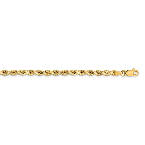 20" 14k Yellow Gold 3.75mm Diamond-cut Rope with Lobster Clasp Chain Necklace