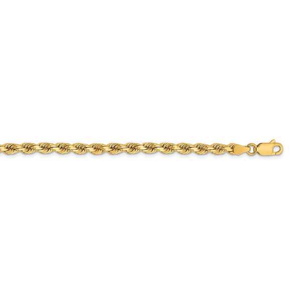 30" 14k Yellow Gold 3.75mm Diamond-cut Rope with Lobster Clasp Chain Necklace