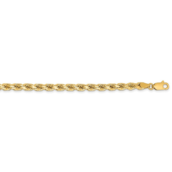 18" 14k Yellow Gold 4.25mm Diamond-cut Rope with Lobster Clasp Chain Necklace