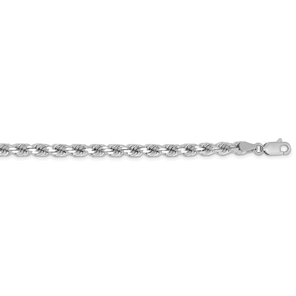 24" 14k White Gold 4.25mm Diamond-cut Rope with Lobster Clasp Chain Necklace