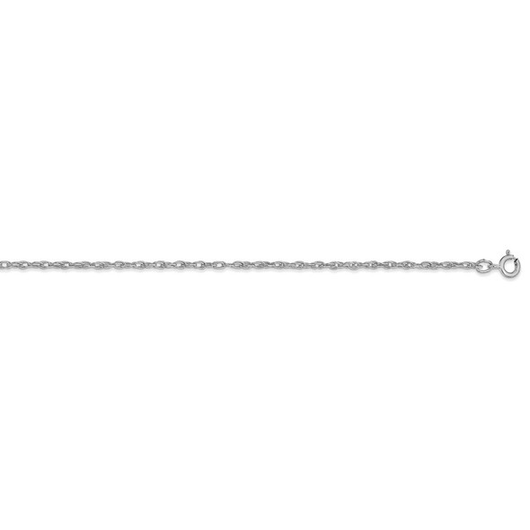 20" 14k White Gold 1.35mm Carded Cable Rope Chain Necklace