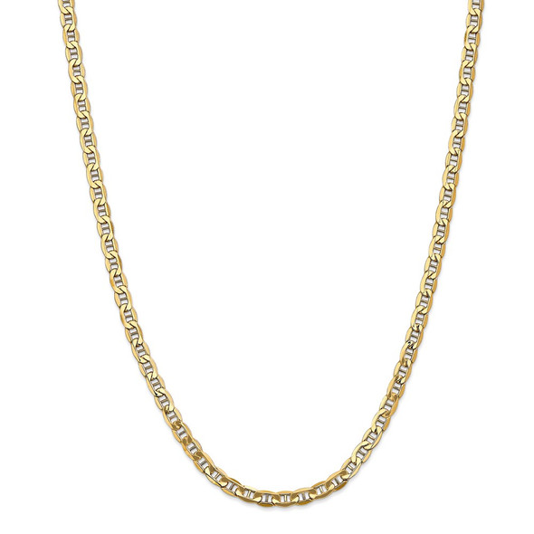 26" 14k Yellow Gold 4.75mm Semi-Solid Anchor Chain Necklace