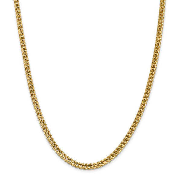 26" 14k Yellow Gold 4.5mm Semi-Solid Franco Chain Necklace