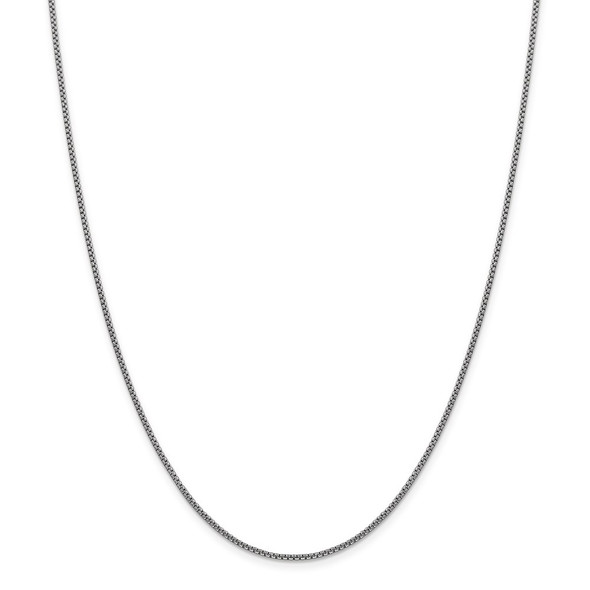 26" 14k White Gold 1.5mm Semi-Solid Round Box Chain Necklace