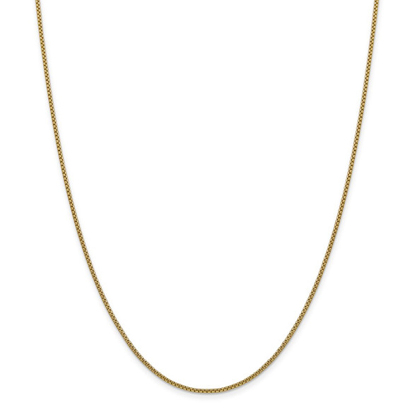 30" 14k Yellow Gold 1.5mm Semi-Solid Round Box Chain Necklace