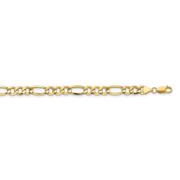22" 14k Yellow Gold 8.5mm Semi-Solid Figaro Chain Necklace