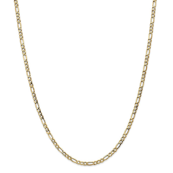 28" 14k Yellow Gold 3.5mm Semi-Solid Figaro Chain Necklace