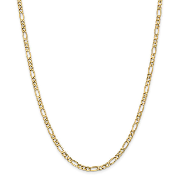 26" 14k Yellow Gold 4.2mm Semi-Solid Figaro Chain Necklace