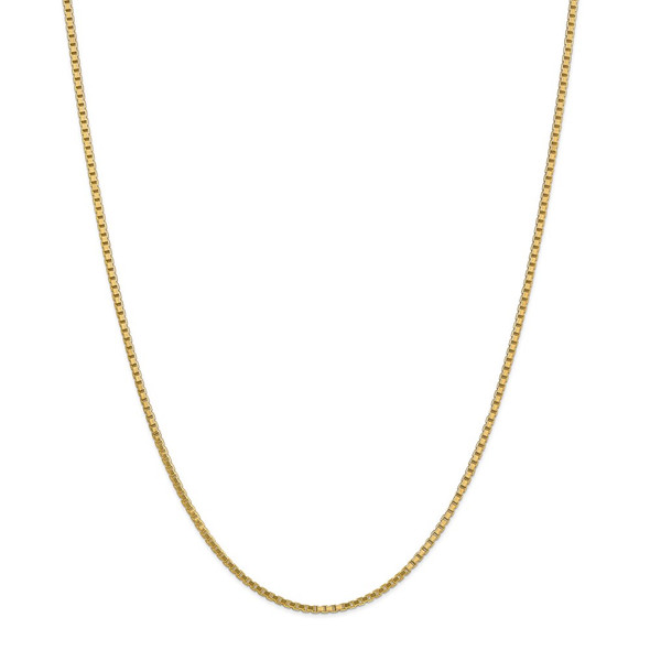 22" 14k Yellow Gold 1.9mm Box Chain Necklace