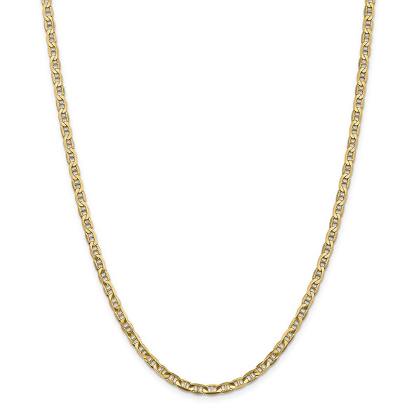 26" 14k Yellow Gold 3.75mm Concave Anchor Chain Necklace