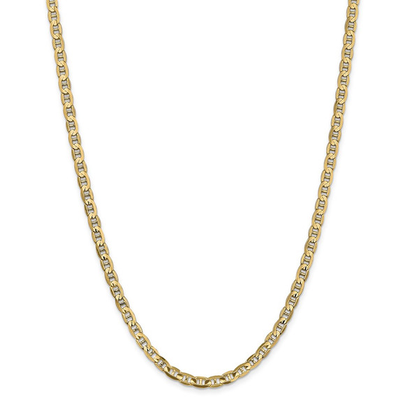 26" 14k Yellow Gold 4.5mm Concave Anchor Chain Necklace