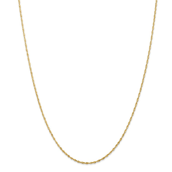 22" 14k Yellow Gold 1.5mm Extra-Light Diamond-cut Rope Chain Necklace