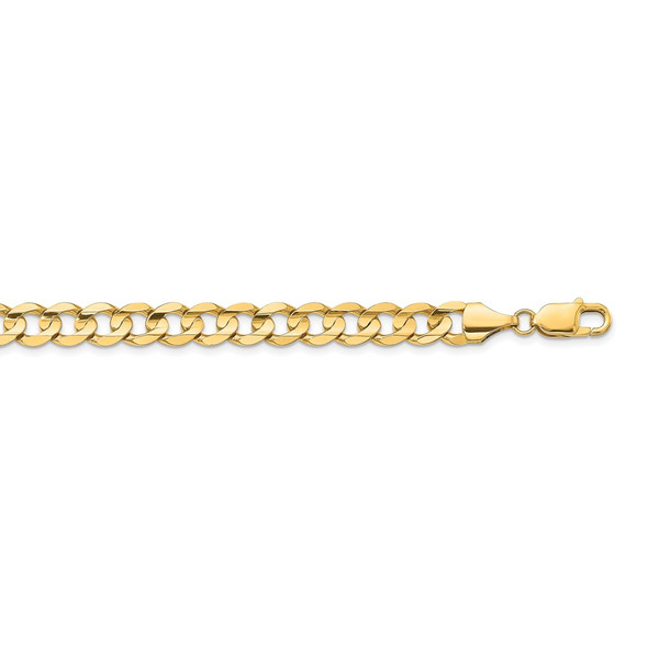 26" 14k Yellow Gold 8.5mm Open Concave Curb Chain Necklace