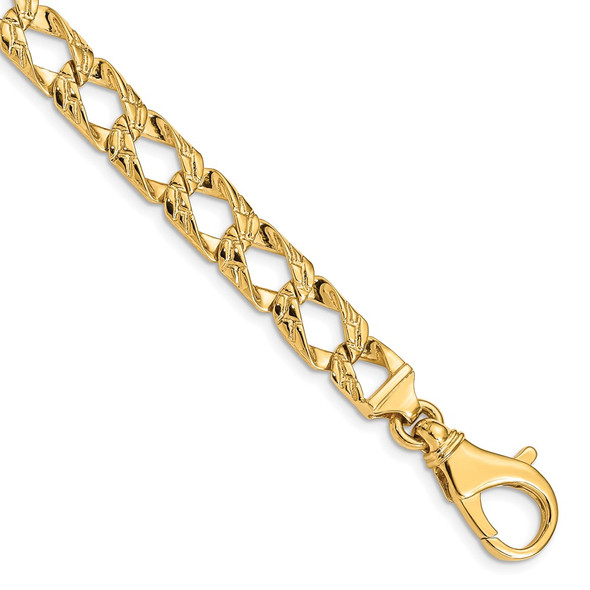 9" 14k Yellow Gold 8.6mm Polished Fancy Link Bracelet