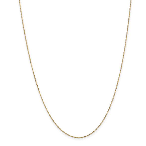 22" 14k Yellow Gold 1mm Singapore Chain Necklace