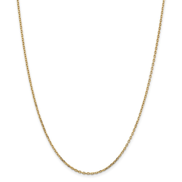 22" 14k Yellow Gold 1.8mm Diamond-cut Round Open Link Cable Chain Necklace