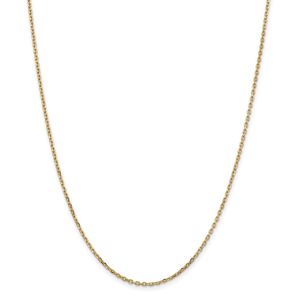 26" 14k Yellow Gold 1.8mm Diamond-cut Round Open Link Cable Chain Necklace