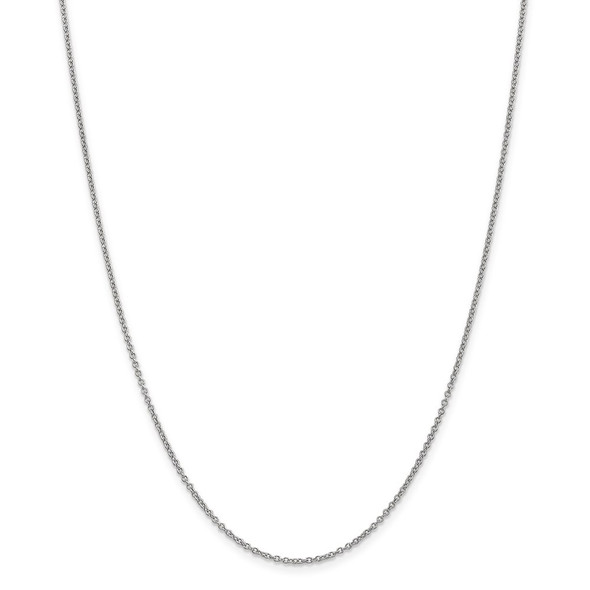 22" 14k White Gold 1.4mm Round Open Wide Link Cable Chain Necklace