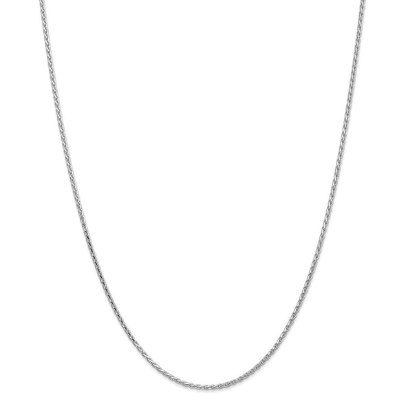 22" 14k White Gold 1.9mm Diamond-cut Parisian Wheat Chain Necklace