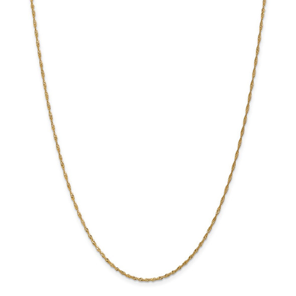 22" 14k Yellow Gold 1.4mm Singapore Chain Necklace