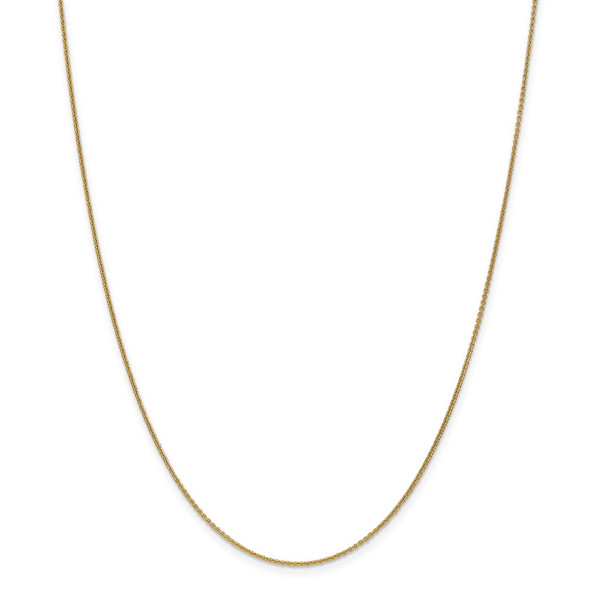 26" 14k Yellow Gold 1mm Round Open Link Cable Chain Necklace