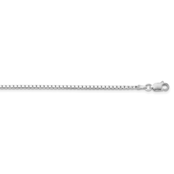 16" Rhodium-plated Sterling Silver 1.75mm Box Chain Necklace