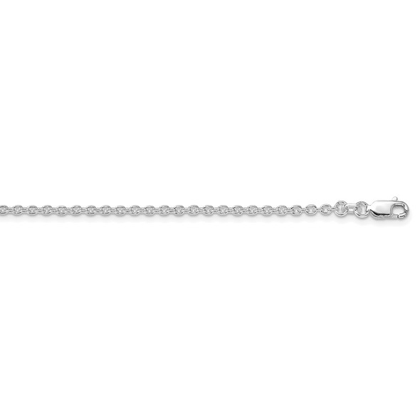 36" Rhodium-plated Sterling Silver 2.25mm Cable Chain Necklace