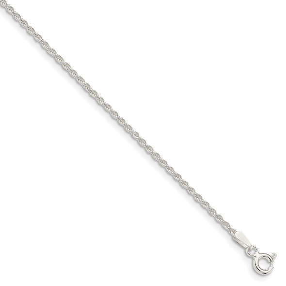 22" Sterling Silver 1.5mm Solid Rope Chain Necklace