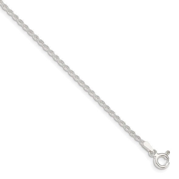 28" Sterling Silver 1.8mm Solid Rope Chain Necklace